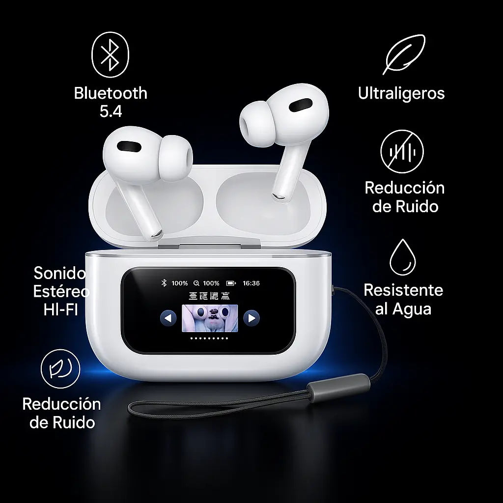 🎧 Auriculares Inteligentes con Pantalla LED
