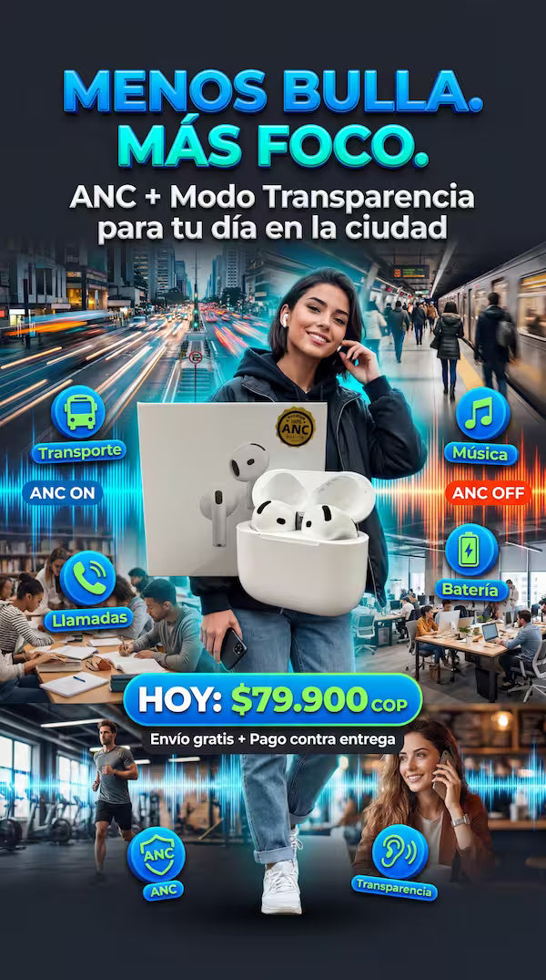 Audífonos Virales Serie 4 con Cancelación de Ruido ANC 🎧