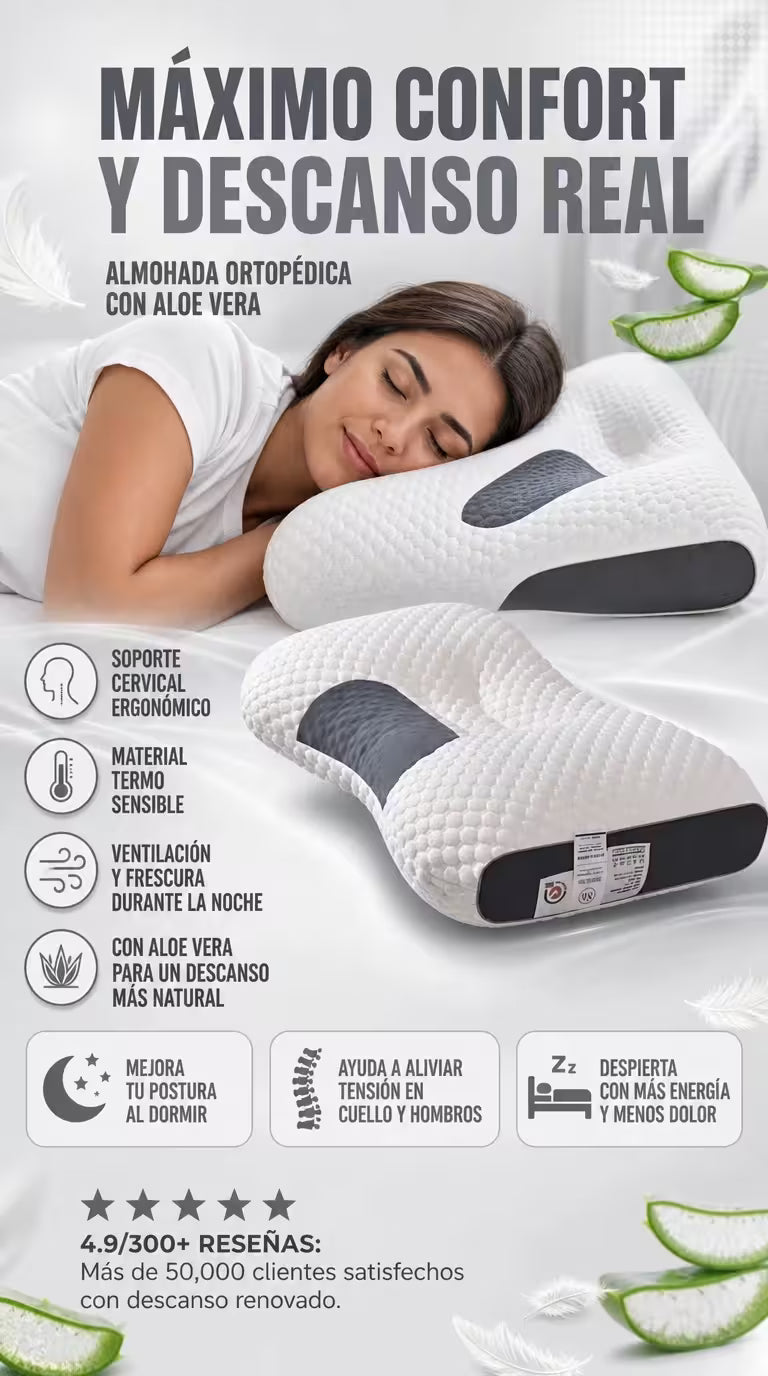 Almohada Ortopédica Aloe Vera: máximo confort para dormir mejor 😴🌙