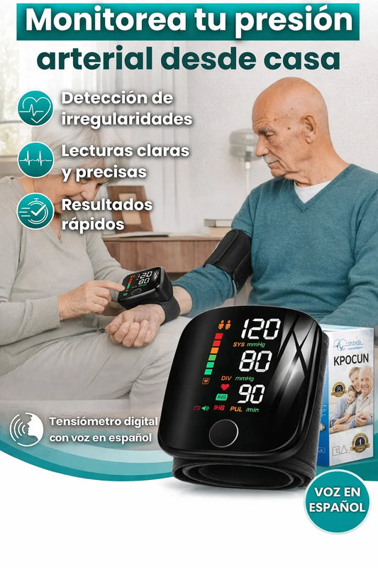 Tensiómetro de Muñeca Digital 🩺 Recargable 🔋 con Voz Integrada 🔊