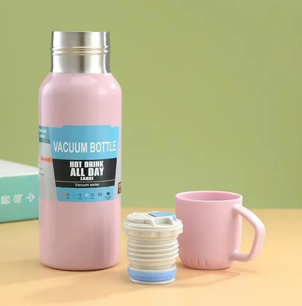 Termo Vacuum 500ml + 3 Tazas de regalo 🎁☕