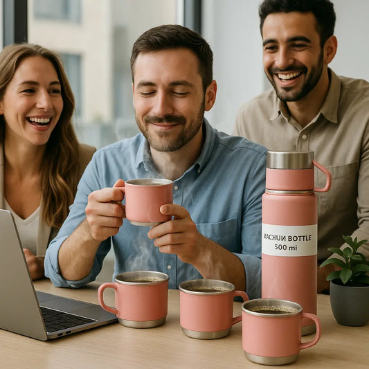 Termo Vacuum + REGALO 🎁 de 2 Tazas ☕Eco