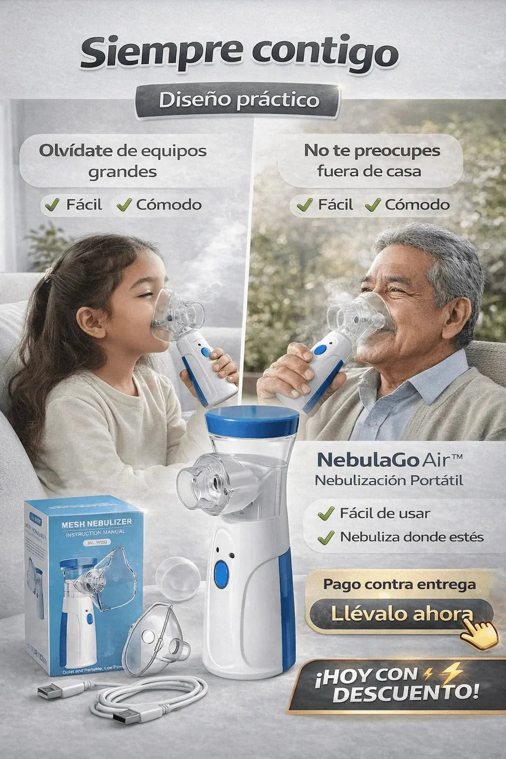 Nebulizador Inalámbrico NebuGo™ para niños y adultos